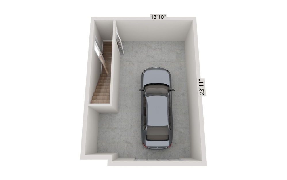 A4 Townhome - 1 bedroom floorplan layout with 1 bathroom and 966 square feet (Floor 1
)